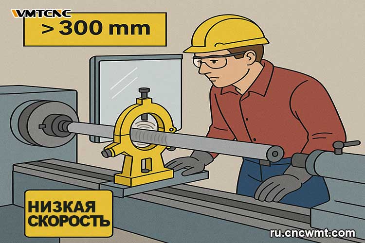Советы-по-безопасности-при-работе-на токарном-станке-с-длинными-заготовками
